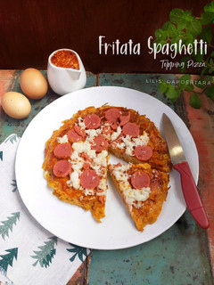 Foto resep Fritata Spaghetti (topping Pizza)