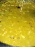 Chana dal with coconut (narkol diye cholar dal)