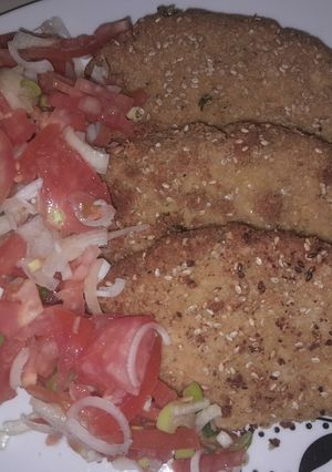 Una foto de Milanesa de Garbanzos