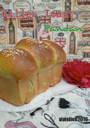 Foto resep Killer Toast Pandan, serat panjang, empuk, lembutt ^^,