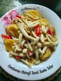 Cendawan Shimeji Tumis Tauhu Telur