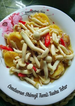 Gambar Cendawan Shimeji Tumis Tauhu Telur