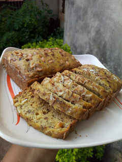 A picture of Coconut & orange infused banana loaf.