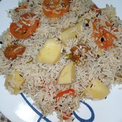 A picture of Potato Tarka Pulao.