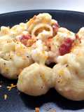 Conchiglie con rana pescatrice, crema di finocchio e guanciale croccante