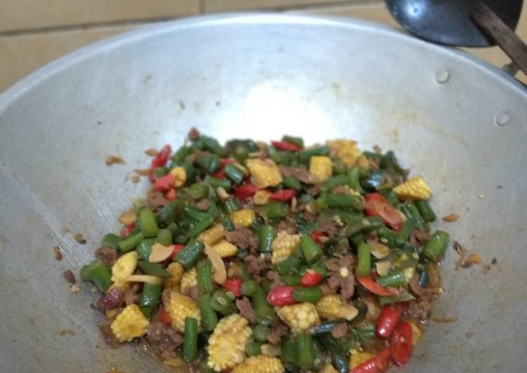 Resep Oseng Daging Buncis Pelangi, Enak Banget