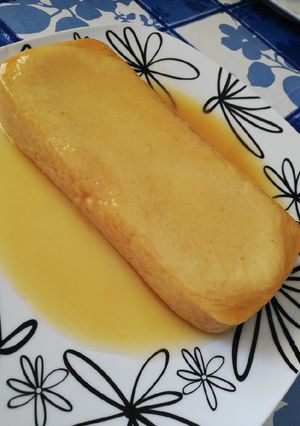 Una foto de Flan de plátano