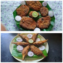 Surmai and bangda fried fish A picture of Surmai and bangda fried fish.