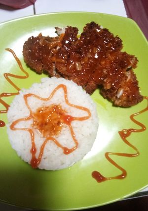 Foto resep Nasi chicken katsu saus asam manis