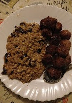 Una foto de Risotto de hongos de pino y crema