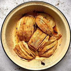 Hasselback celeriac A picture of Hasselback celeriac.