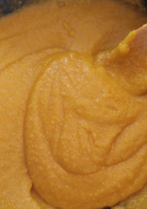 Una foto de Crema de porotos y zapallo
