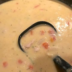 A picture of Chicken potatoes soup.