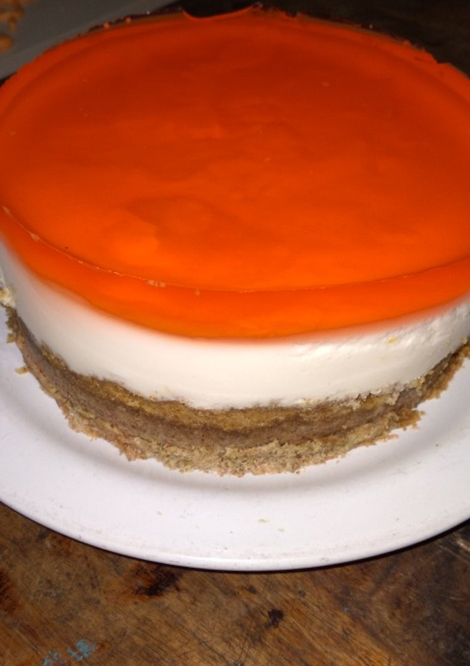 Una foto de Cheesecake integral de durazno!!🍑🍑