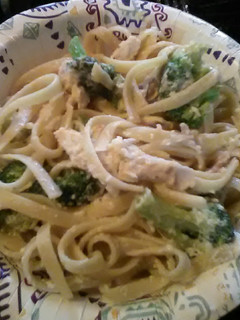 A picture of Broccoli Chicken Fettuccine Alfredo.