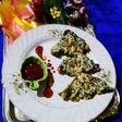 Creamy Spinach Corn Bread Pizza
