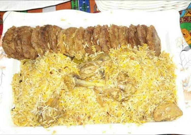 Recipe of Favorite Chicken biryni with kabab