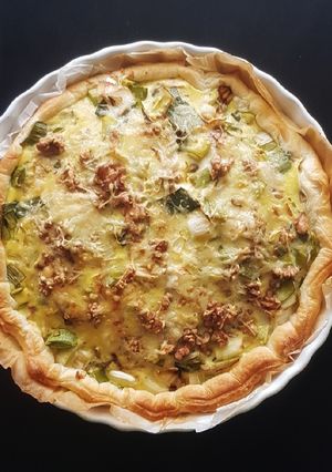 Une photo de Tarte poireaux et noix