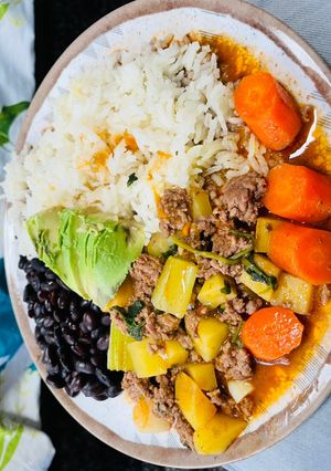 Una foto de Carne molida con arroz