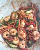 Chop suey de langostinos