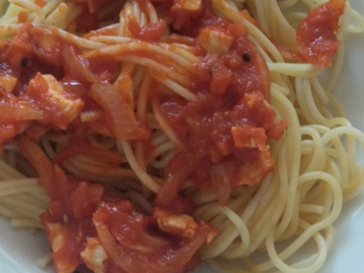 Resep: Spaghetti Ayam Sosis saus bolognise Kekinian