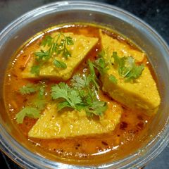 A picture of Dhokli nu Shaak.