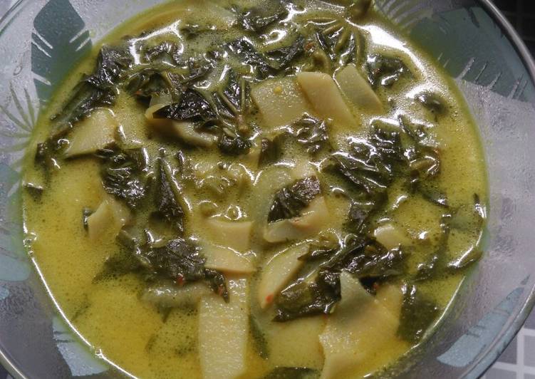 Resep Daun singkong rebung kuah santan, Bikin Ngiler