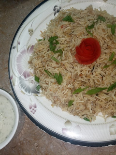 A picture of Qeema pulao.