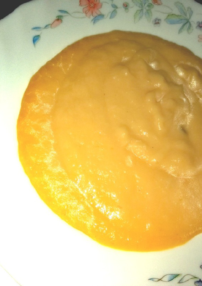 Una foto de Puré de calabaza, puerro y patata
