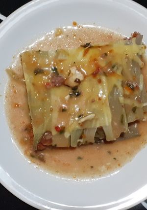 Una foto de Lasagna de tallos de acelga