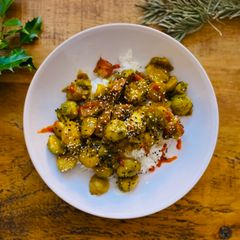 A picture of Christmas leftover stir fry.
