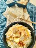 Hummus con habas fritas