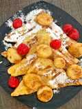 Honey French Toast (With Caramelized Banana & Raspberry)