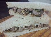 Una foto de carne cuadrada