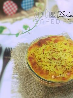 Foto resep Spicy Cheesy Bolognaise Baked Rice