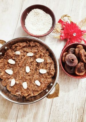 A picture of Til, Fig & Gur Halwa.