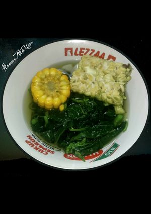 Foto resep Sayur Bayam+Jagung dan Tempe
