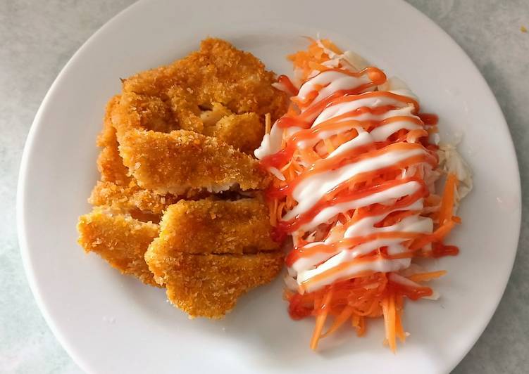 Resep Terbaru Chicken katsu dengan salad ala hokben Mantul Banget