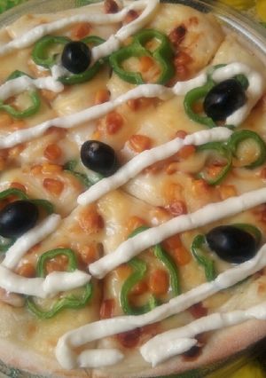 Une photo de Pizza à la sauce blanche😋