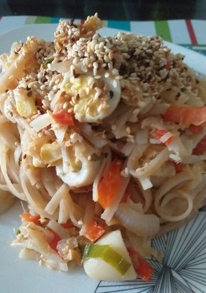 Una foto de Tallarines de arroz estilo Thai
