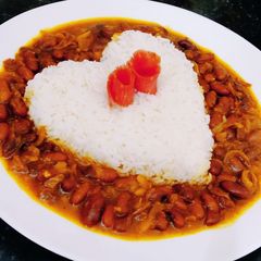 A picture of Rajma chawal.