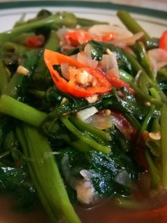 Foto resep Tumis Kangkung Terasi pedasss