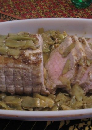Foto di Arrosto di arista di maiale con carciofi