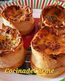Falsos volovanes rellenos de carne