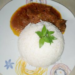 White rice and Turkey stew A picture of White rice and Turkey stew.
