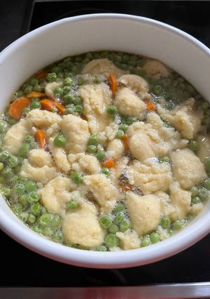A picture of Semolina dumplings for soup (krupicové knedličky).