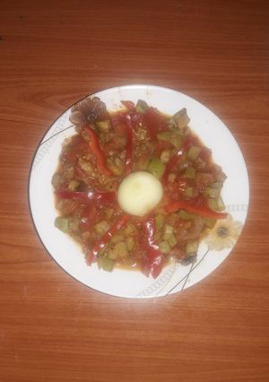 صورة لوصفة كوسى مقلوبة مع بندورة