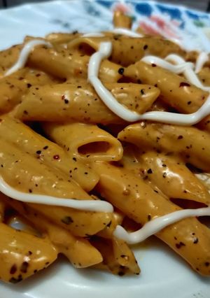 A picture of Orange pasta.