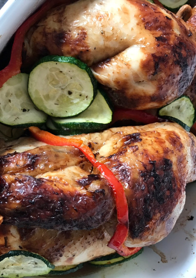 Una foto de Pollo asado en rica cerveza