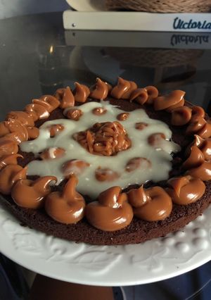 Una foto de Brownie con dulce de leche